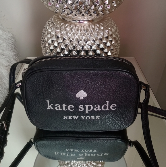 Kate Spade Black Leathet Glitter On Mini Camera Bag - Picture 4 of 16